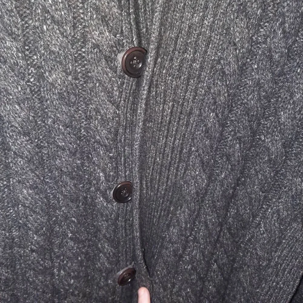 Mens GAP Button Up Chunky Knit Wool Cardigan Size Small